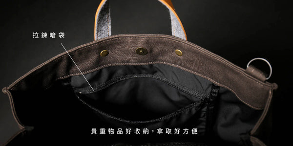 Iclea Bag: Minimalist XL Genuine Leather Canvas Tote Bag