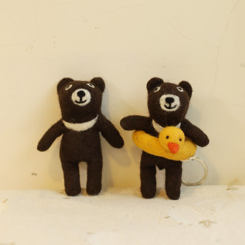 Sheep Mountain: Wool Felt Finger Puppet Taiwan Black Bear Scout