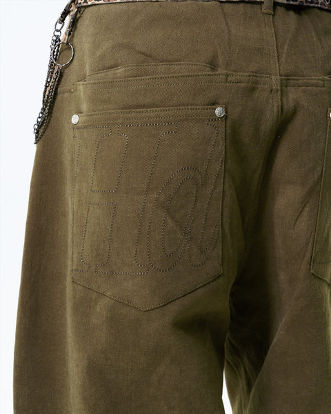 HdPc: Less Fancy Pleated Pants (Dark Olive)