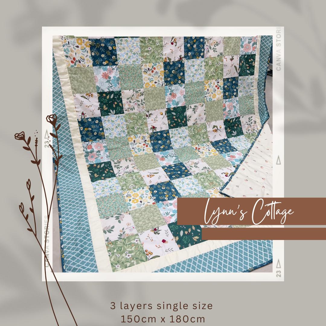 Lynn's Cottage Handmade Cotton Patchwork Single Blanket