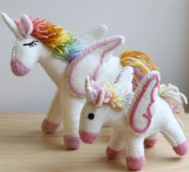 Sheep Mountain: Wool Felt Doll Rainbow Horse Macaron Pastel Color