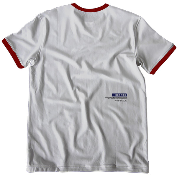 BERFOE T-Shirt: Ringer Tee White Red