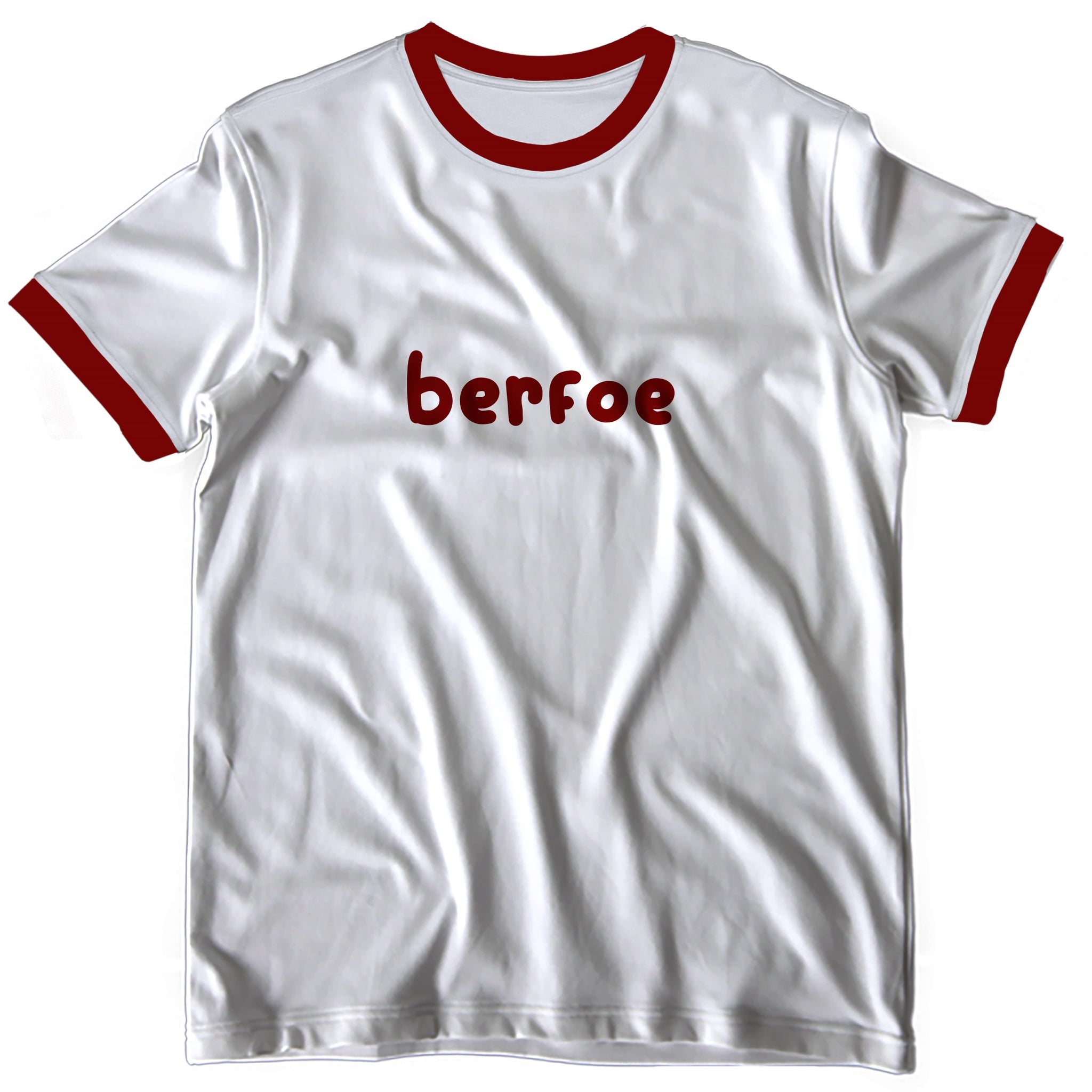 BERFOE T-Shirt: Ringer Tee White Red