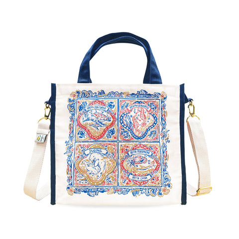 Bingka Mini Tote Bag: Ombak Tiles