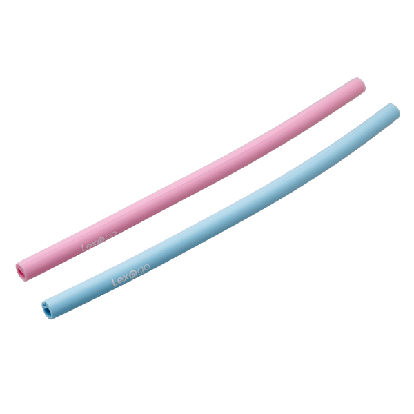 LEXNGO: Silicone Resealable Reusable Straws - Pack Of 2 (22cml)