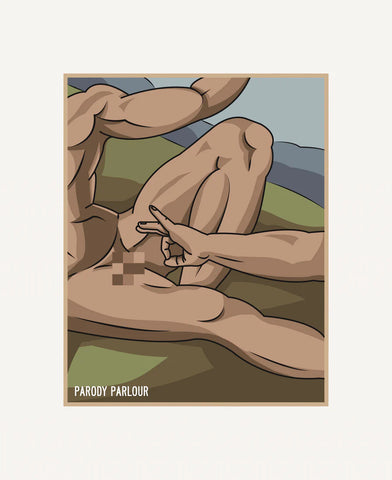 PARODY PARLOUR Framed Art: The First Flick