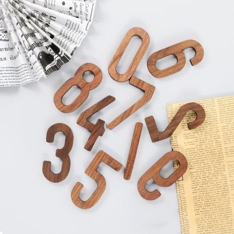 Walnut Wood Numeric (0-9)